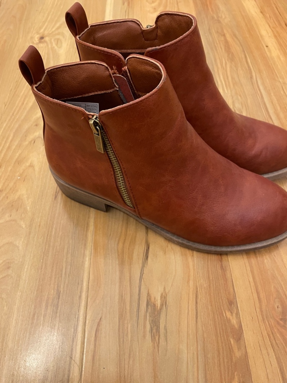 Women's Ankle Booties in Rustic Brown with Side Zip